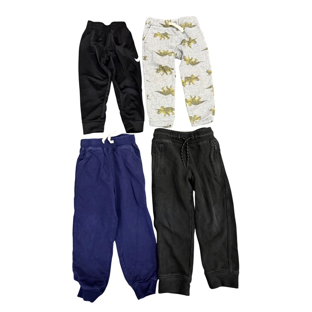 Boys Jogger Pants Lot Size 4T Nike Old Navy Dinosaur Sweatpants Bundle